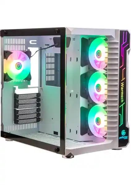 Performax Warmech Beyaz Temp. Cam Rgb ATX Kasa: Yüksek Performans ve Estetik Birlikteliği
