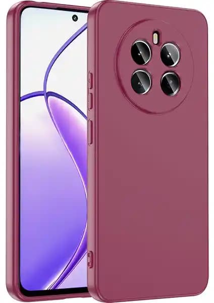 Realme 12 için Kadifeli İç Yüzeyli Şık ve Dayanıklı Lansman Kapağı