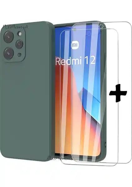 Redmi 12 için dayanıklı ve şık 2'li koruma seti: kılıf ve ekran koruyucu cam