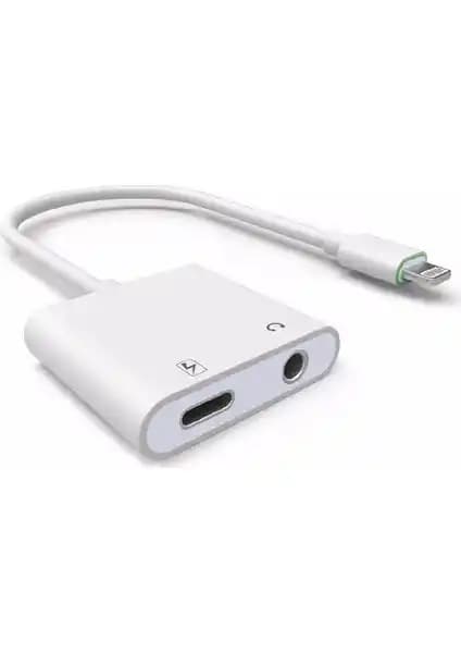Rowen Apple iPhone 7-7 Plus Uyumlu Kulaklık ve Şarj Çevirici Adaptörleri