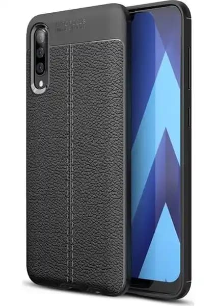 Samsung Galaxy A30S için Deri Görünümlü Silikon Kılıf Şıklık ve Koruma Sunar