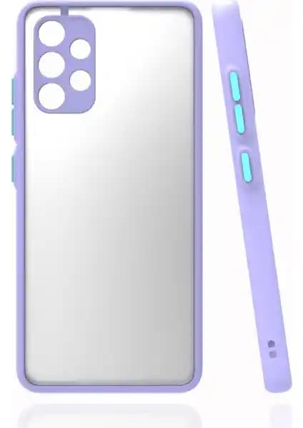 Samsung Galaxy A32 için şık ve dayanıklı renkli kenarlı buzlu kamera korumalı kılıf