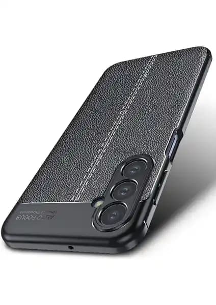 Samsung Galaxy S24 FE için şık ve dayanıklı deri görünümlü koruyucu kılıf