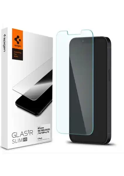 Spigen GLAS.tR Slim HD Ekran Koruyucu iPhone 14, 13, 16e ve Pro Modelleri İçin Güvenli Koruma