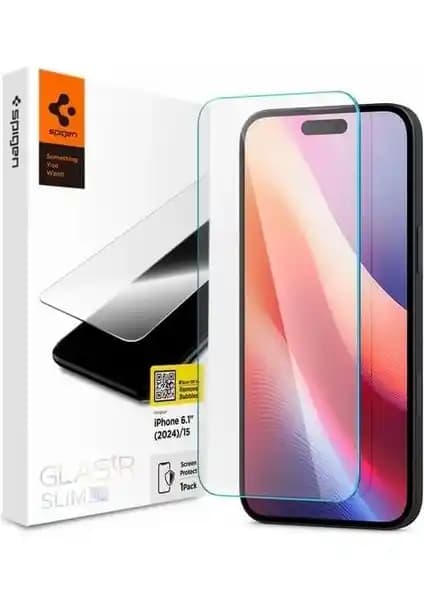 Spigen GLAS.tR Slim HD iPhone 15 ve 16 Uyumlu Ekran Koruyucu Cam