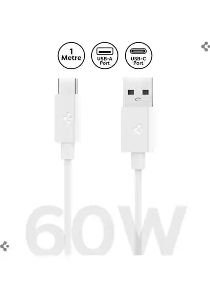 Spigen USB-A to USB-C 1 Metre Kablo Güç ve Hızlı Veri Aktarımı Sağlar
