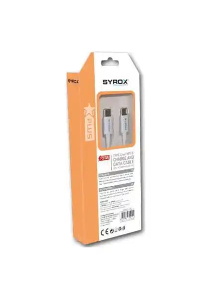 Syrox C94 3.0A Type-C to Type-C Kablosu Günlük Kullanım ve Hızlı Şarj İçin Uygun
