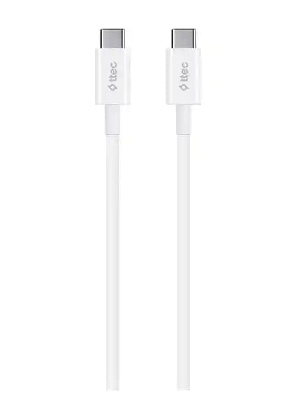 Ttec USB-C to USB-C Kablo 1.20cm Beyaz: Hızlı Şarj ve Yüksek Veri Transferi Özellikleri