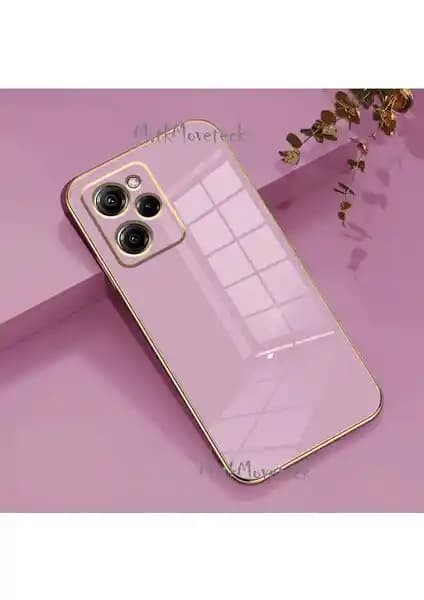 Xiaomi Poco X5 Pro için Parlak Altın Kenarlı Silikon Kılıf: Estetik ve Koruma Bir Arada