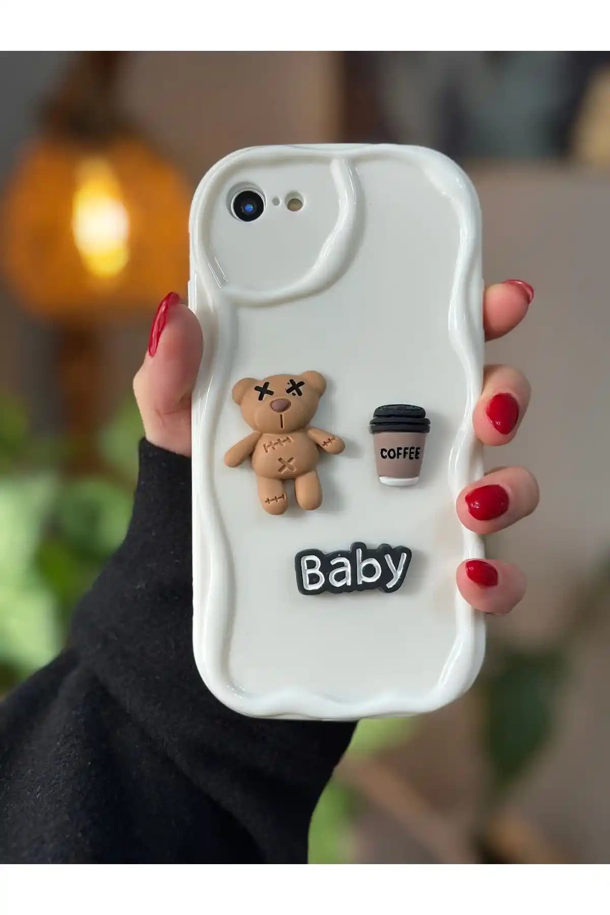 iPhone 7 Plus ve 8 Plus için Krem Baby ve Siyah Coffee Kurabiye Kılıf Karşılaştırması