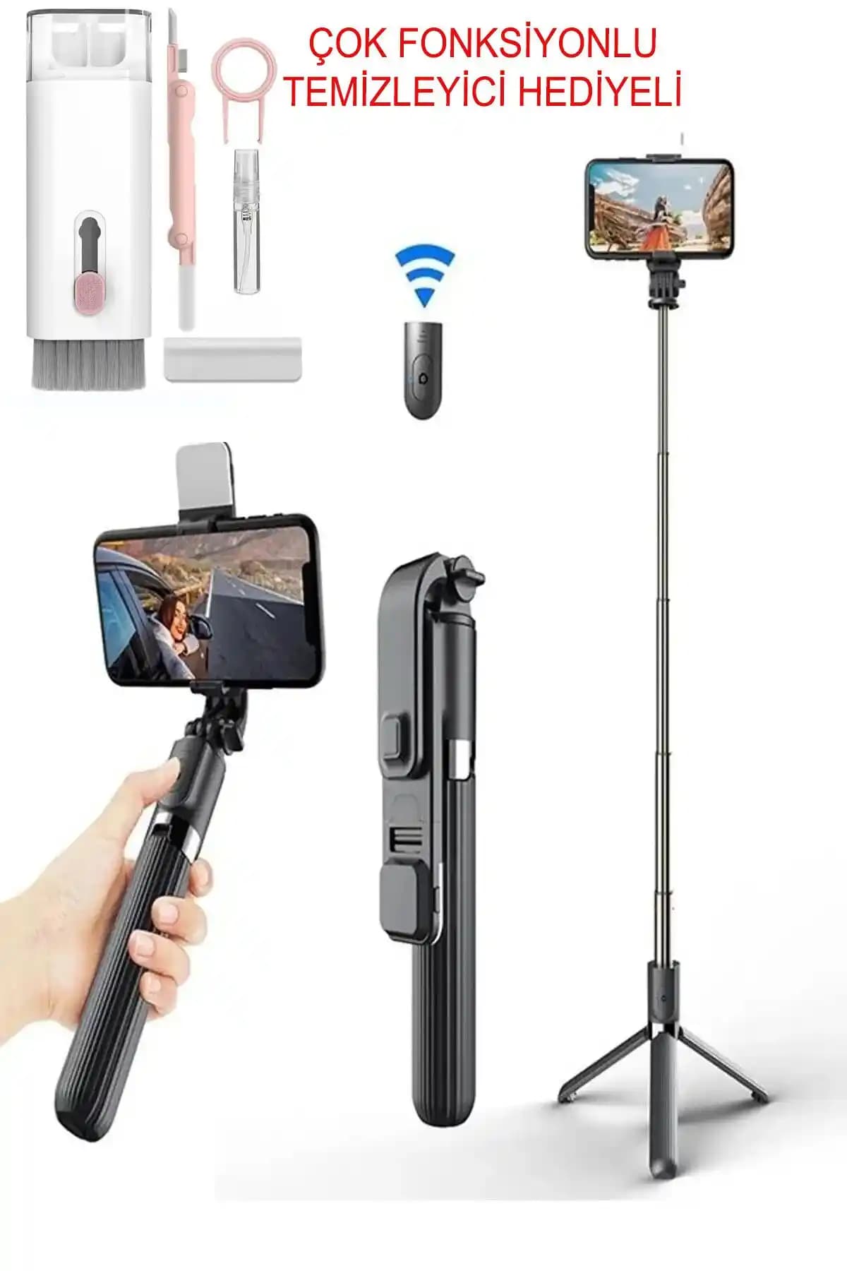 MR52 Led Işıklı Tripod ve Xiaomi Mi Selfie Çubuğu Karşılaştırması