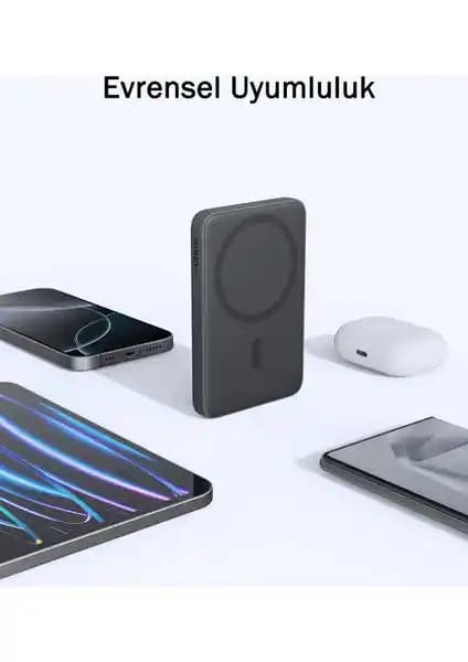 AUKEY PB-MS03-GY MagSafe uyumlu ince ve hafif 5000mAh taşınabilir güç bankası