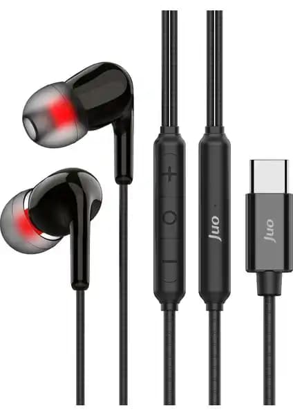 Juo Type-C Mikrofonlu Kablolu Kulak İçi Kulaklık: Yüksek Ses Kalitesi ve Dayanıklılık Özellikleri