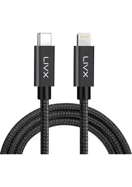 Livx 20W Tip C'den Lightning 2 Metre Hızlı Şarj ve Veri Kablosu ile Apple Cihazlarınızı Güçlendirin