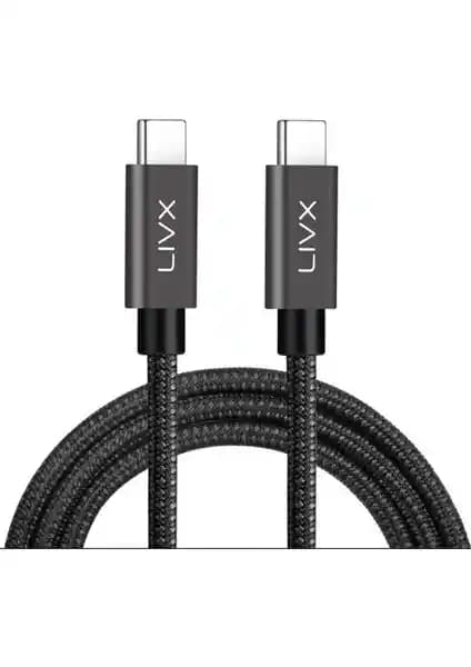 Livx Solid 100W Type-C Kablo ile Apple iPhone 15 Serisi Hızlı Şarj ve Veri Aktarımı