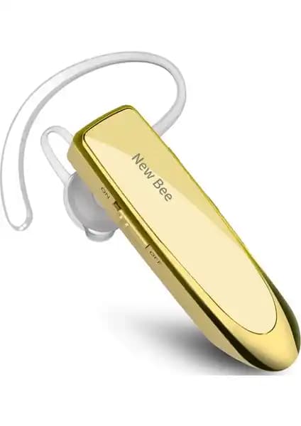 New Bee B41 Tek Kablosuz Bluetooth Kulaklık Altın Renkli Tasarım ve Uzun Pil Süresiyle Öne Çıkar