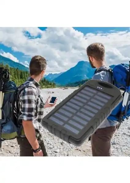 Pazariz Güneş Enerjili 10000 mAh 12 Güç LED Işık Güç Bankası Yenilikçi ve Çevre Dostu Taşınabilir Şarj Cihazı