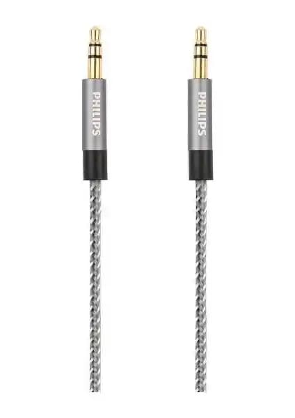 Philips SWR2114B örgülü 3.5 mm jack aux ses kablosu yüksek dayanıklılık ve kaliteli ses aktarımı