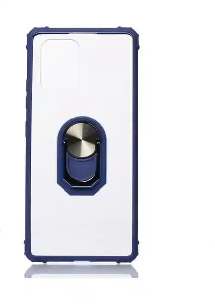 Samsung Galaxy A51 İçin Şık ve Dayanıklı Silikon Kılıf Renkli Yüzük ve Manyetik Kapak Özelliğiyle