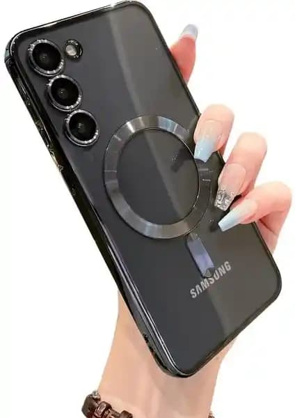 Samsung Galaxy S24 Plus için Şeffaf Silikon Kılıf Magsafe Uyumlu ve Kamera Koruyucu