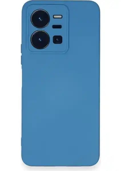 Y35 Nano Silikon Kadife İçli Mavi Telefon Kılıfı Şıklık ve Koruma Sunar