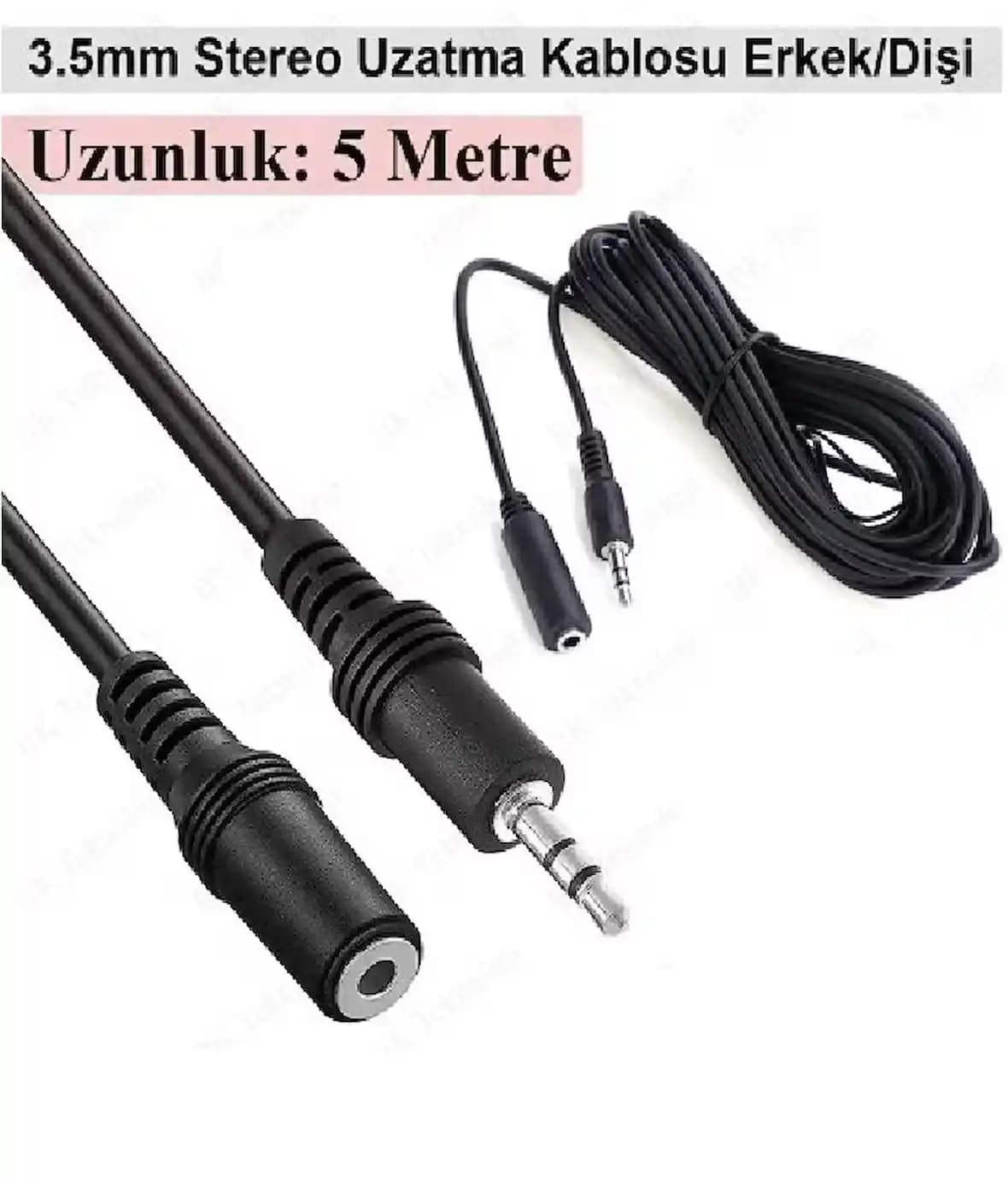 5 Metre Aux Kablosu ile Uzun Mesafede Kaliteli ve Dayanıklı Ses Bağlantısı