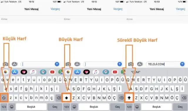 Bilgisayarlarda ve Mobil Cihazlarda Sürekli Büyük Harf Yazmak İçin Shift ve Caps Lock Tuşları