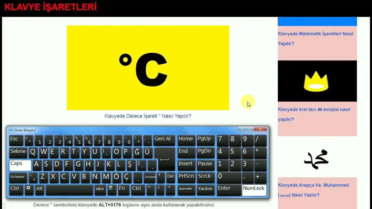 Derece Simgesi (°) Klavyede Nasıl Yazılır? Windows, Mac ve Mobil Cihazlar İçin Rehber