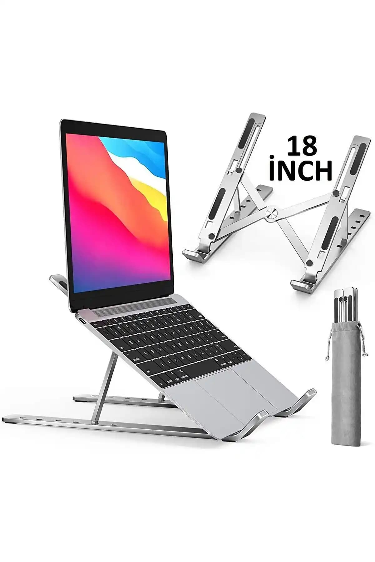 Fibaks Alüminyum Ayarlı Laptop Stand MacBook ve Notebooklar İçin Ergonomik Çözüm