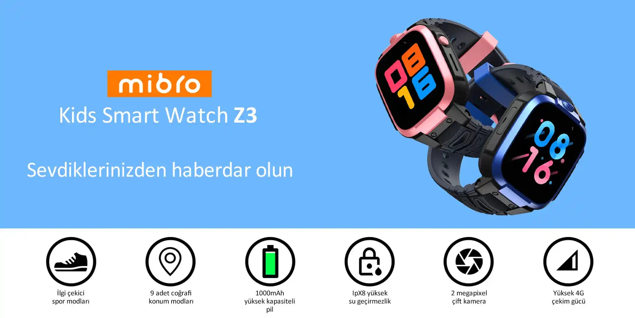 Mibro Z3 Akıllı Çocuk Saati: Güvenlik, İletişim ve Eğlenceyi Bir Arada Sunan Teknoloji