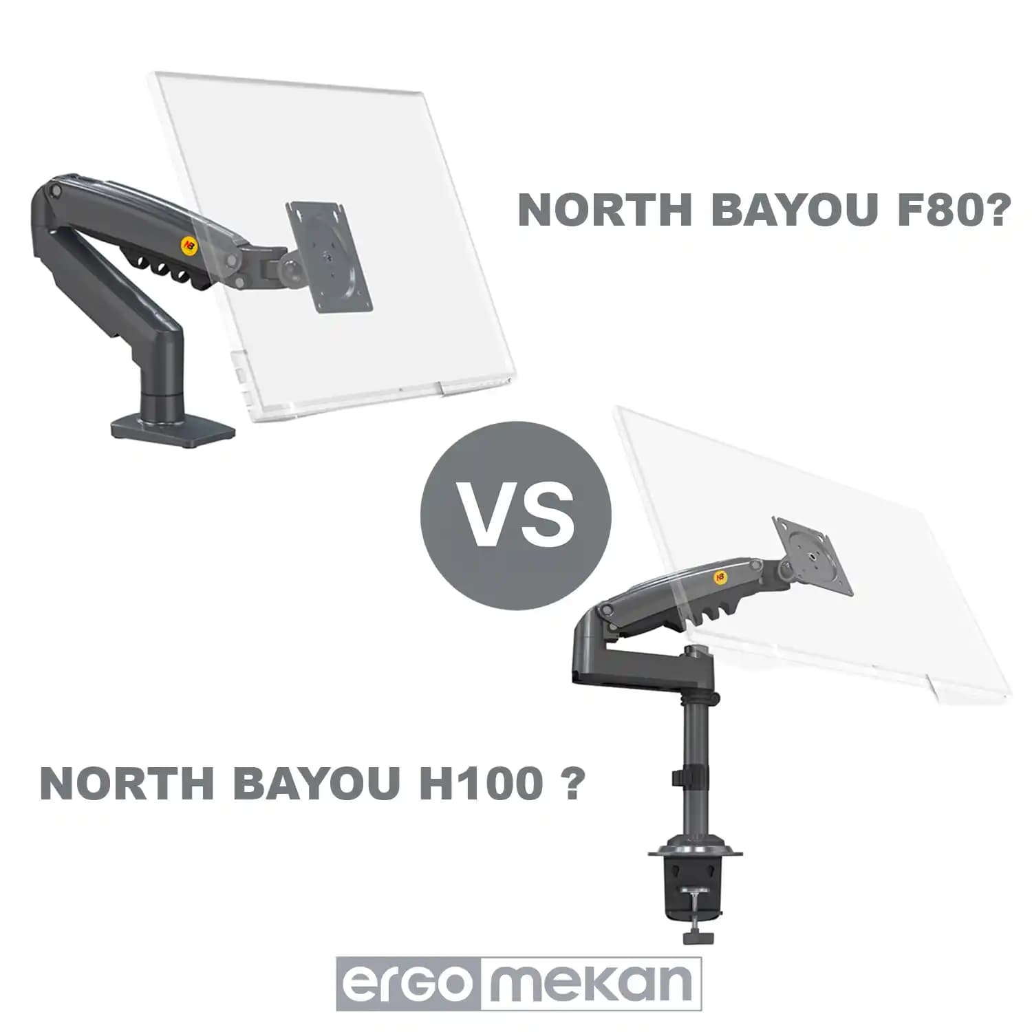 North Bayou NB F80 ve H100 Monitör Kolları: Özellikler ve Kullanım Karşılaştırması