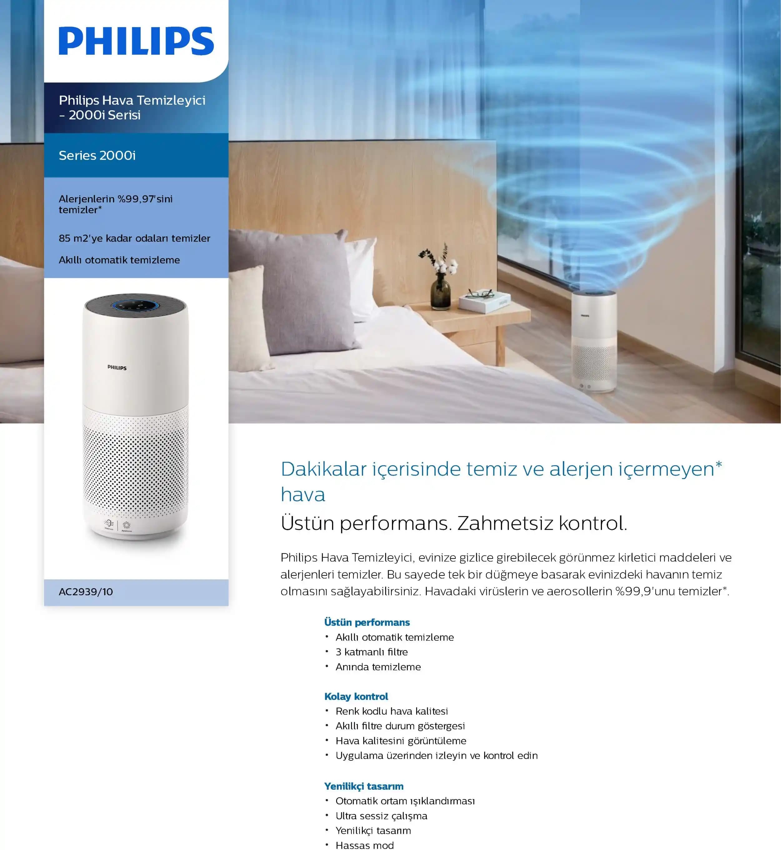 Philips AC2939/10 Hava Temizleyici: Ev İçin Etkili ve Enerji Verimli Hava Arıtma Çözümü