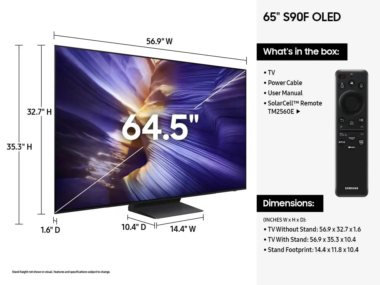 Samsung 65S90F: 65 İnç QLED 4K UHD Akıllı Televizyonun Üstün Performansı