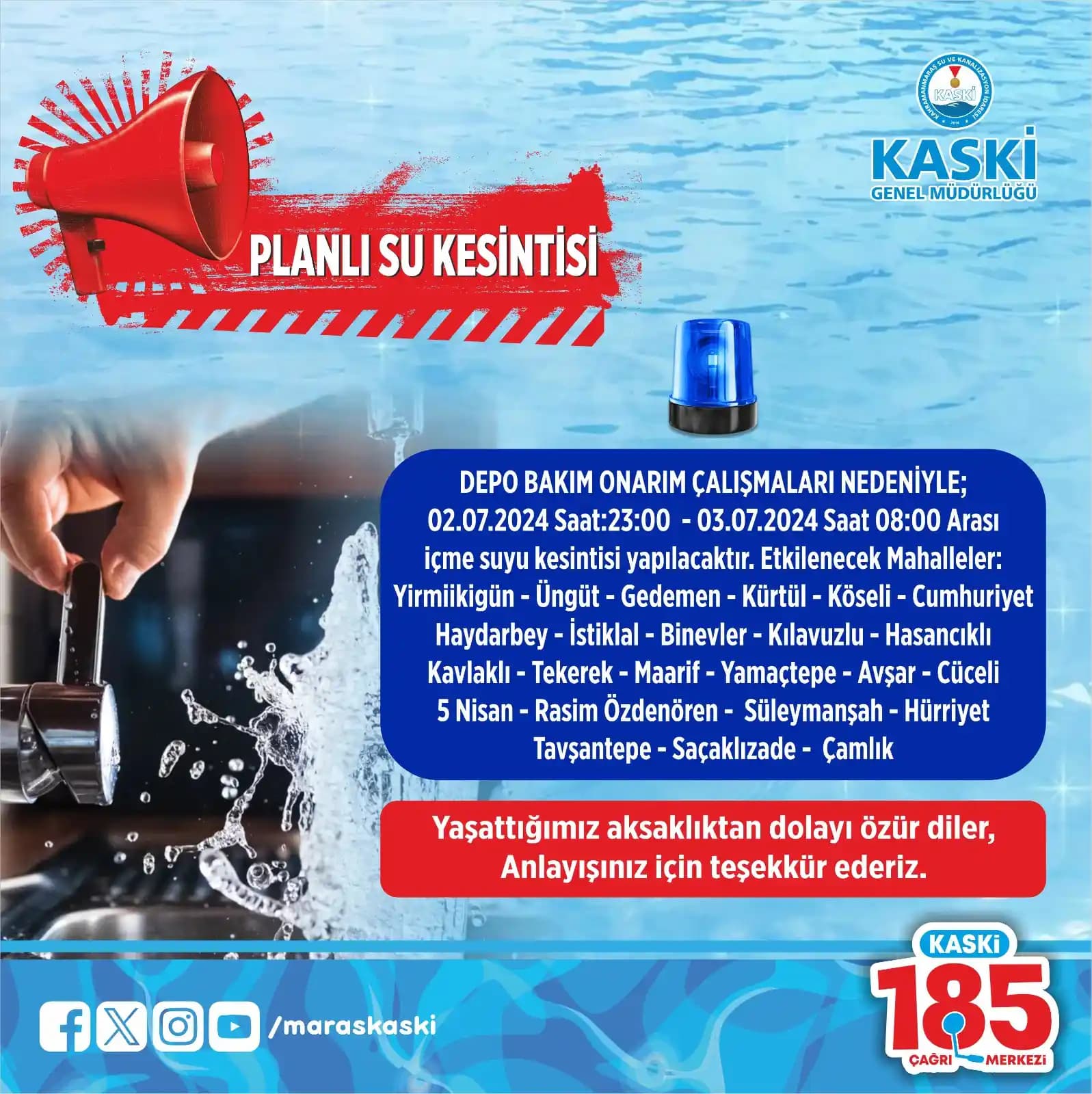 Su Kesintisi Bildirimi ve Akıllı Teknolojilerle Su Yönetiminde Yeni Dönem Başlıyor