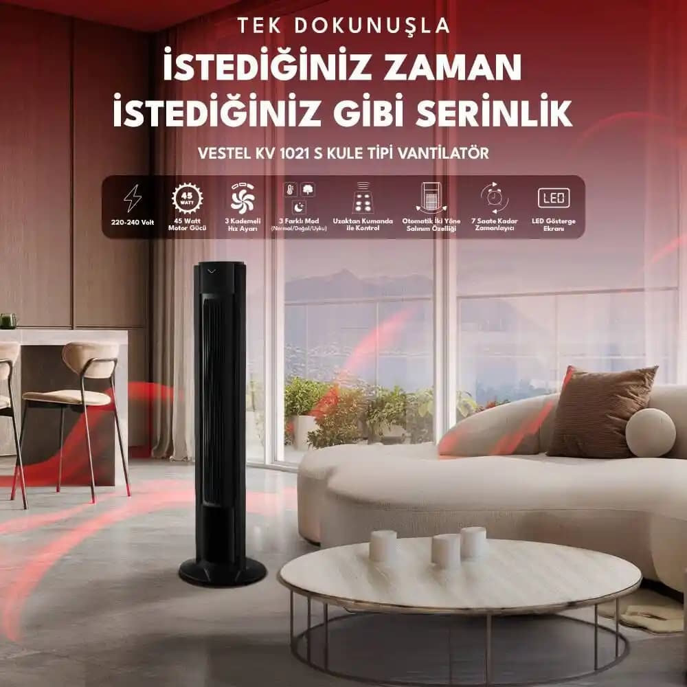 Vestel Kule Tipi Vantilatör: Modern Tasarım ve Etkili Serinlik Çözümü 2024