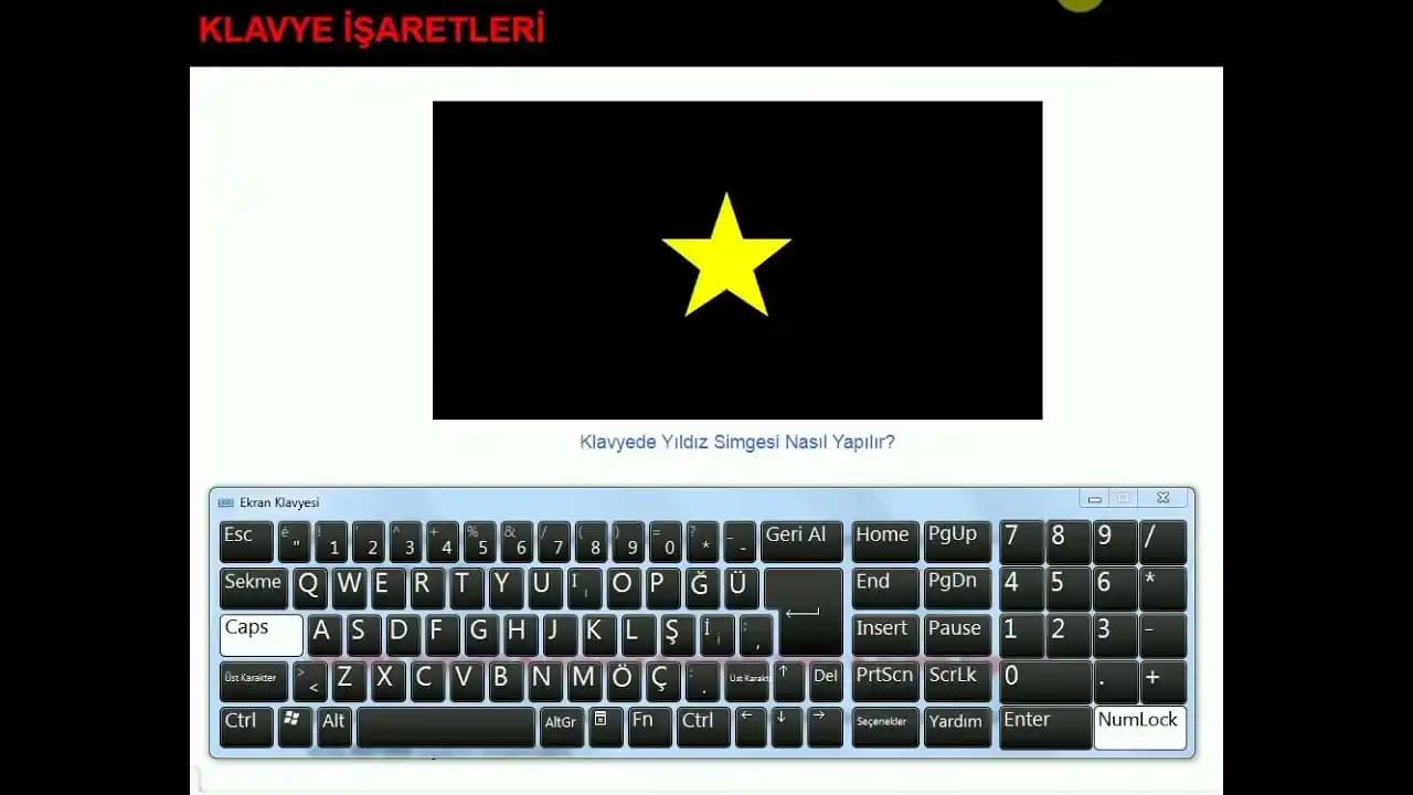 Yıldız Sembolü Klavyede Nerede Bulunur ve Kullanım Alanları Nelerdir