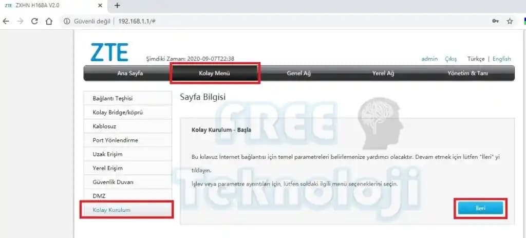 ZTE Modem Arayüzü Rehberi: İnternet Bağlantısı ve Modem Ayarlarının Yönetimi