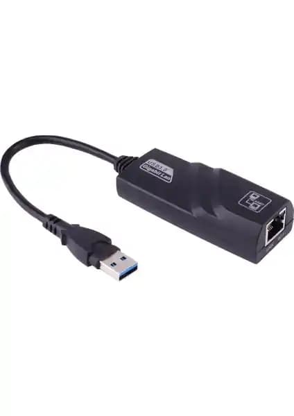Alfais 4939 USB 3.0 to Ethernet Adaptörü Gigabit Destekli Yüksek Hızlı Ağ Çözümü