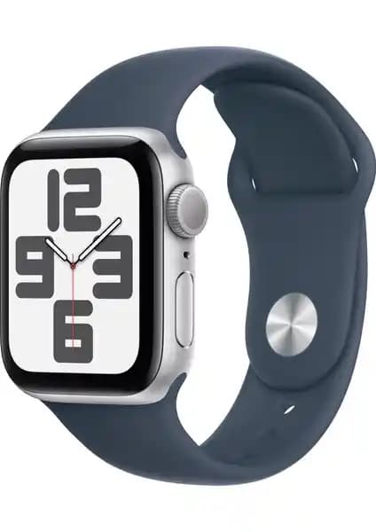 Apple Watch SE 2.Nesil GPS 40mm Gümüş Alüminyum Kasa ve Storm Blue Spor Kordon