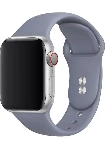 Bilişim Aksesuar 42-44 mm M/L Apple Watch Silikon Kordon Kayış - Lavender Gri