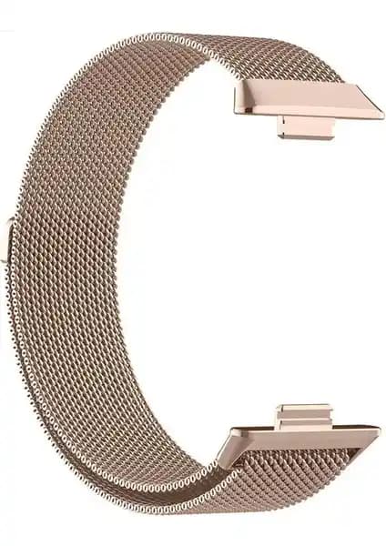 Fibaks Huawei Watch Fit 3 Uyumlu Metal Örgü Hasır Kordon Bileklik Dayanıklı ve Şık Tasarım