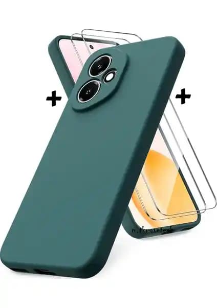 M.TK Moveteck Honor 400 Kamera Korumalı Mat Kadife Silikon Kılıf ve 9H Ekran Koruyucu Set