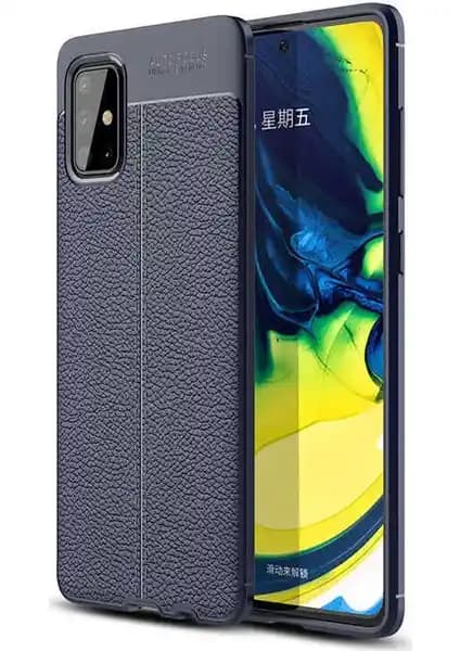 Samsung Galaxy A51 için Deri Görünümlü Kvy Lux Niss Silikon Kılıf - Şık ve Dayanıklı