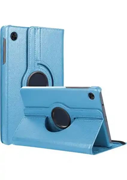 Samsung Galaxy Tab A8 SM X200 10.5 İnç Döner Standlı Mavi Suni Deri Tablet Kılıfı