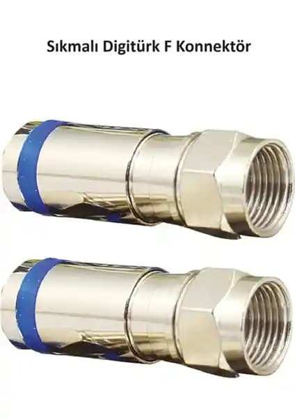 Anktek 10 Adet Sıkmalı F Konnektörler Geniş RG6 Kablo Uyumlu ve Dayanıklı Bağlantı Çözümü