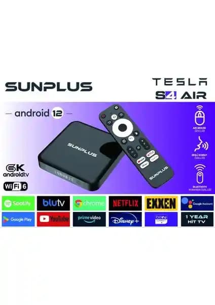 Sunplus Tesla S4 Air Android TV Kutusu: 4K Çözünürlük ve Gelişmiş Bağlantı Özellikleri