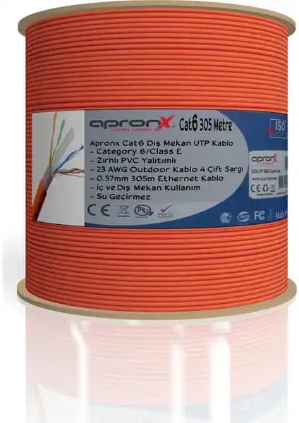 Apronx Cat6 23AWG 305M Dış Ortam Ethernet Kablo: Yüksek Performans ve Dayanıklılık