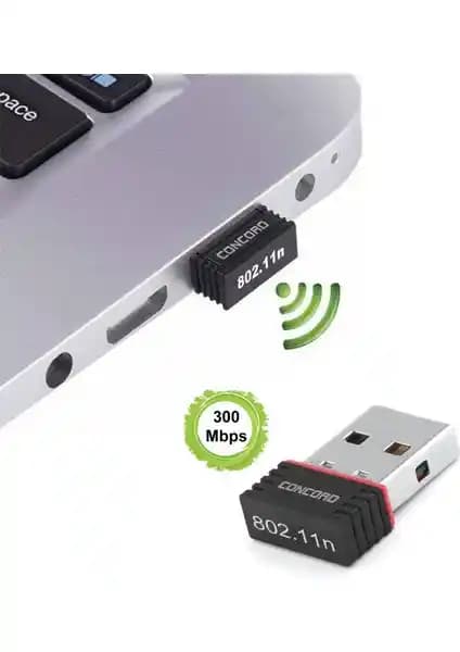 Concord W-1 300Mbps Mini USB WiFi Adaptör: Temel İnternet İhtiyaçları İçin Uygun Çözüm