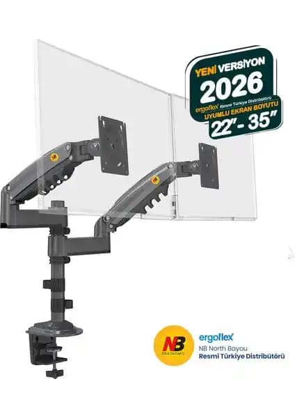 Ergoflex North Bayou NB H180 Monitör Standı: Profesyonel Kullanım İçin Dayanıklı ve Ergonomik Çözüm