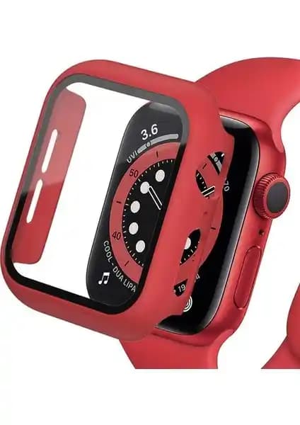 Furenfa Apple Watch 44 mm için Nike uyumlu silikon kılıf ve ekran koruyucu